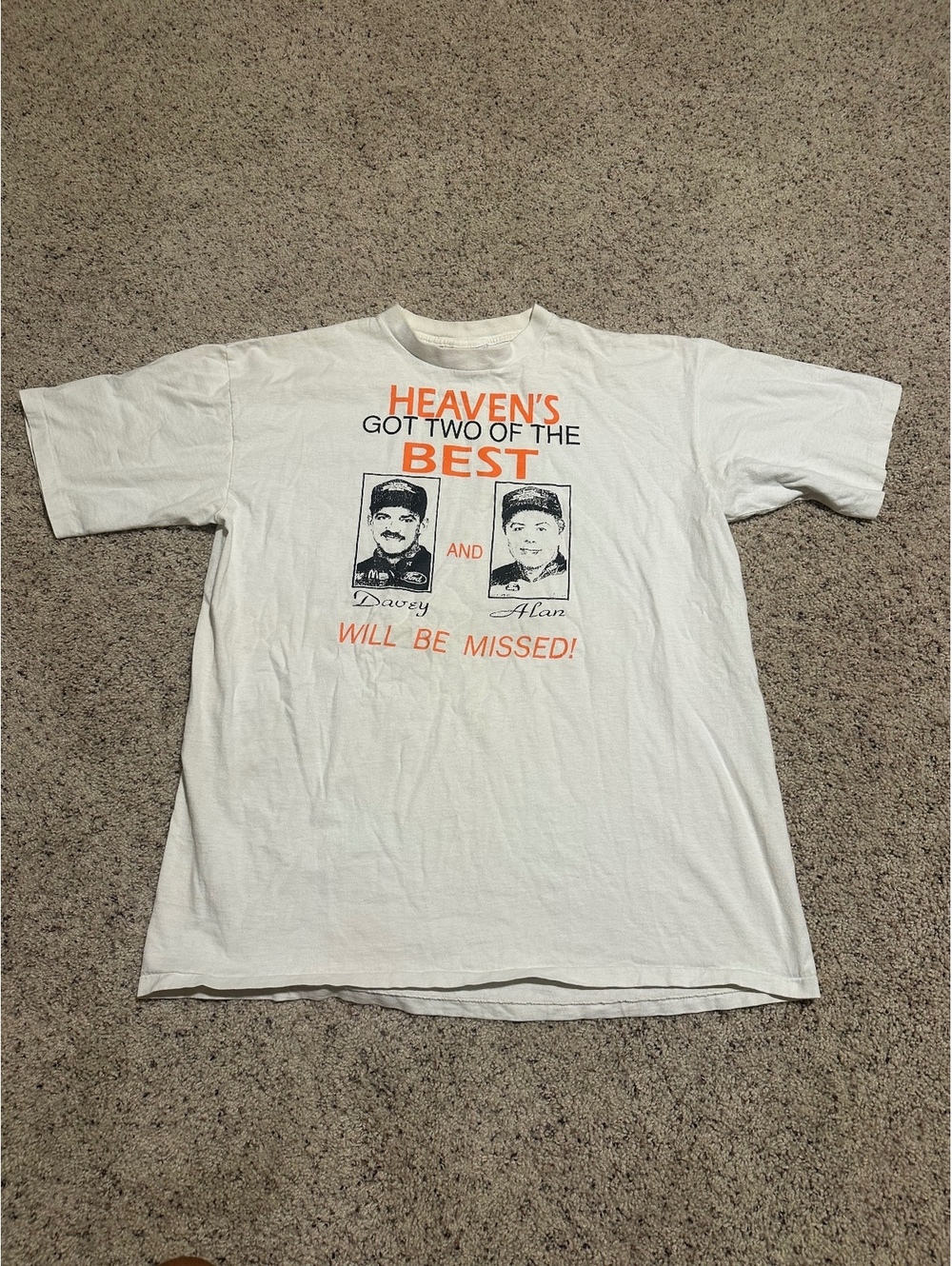 Vintage 1993 NASCAR memorial tribute t-shirt Davey Allison and Alan Kulwicki